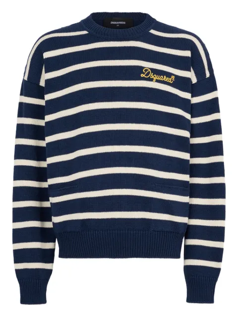 DSQUARED2 striped knit pullover Blue S75HA1406D13188