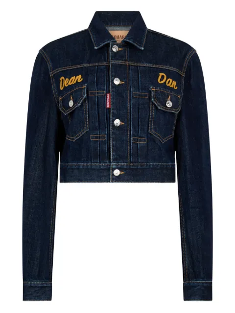 DSQUARED2 Cimosa Authentic Japanese cropped boxy jean jacket Blue S75AM1159S30833