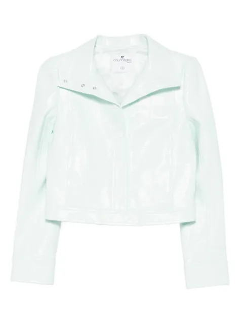 Courrèges Reedition Vinyl buttoned collar jacket Blue 223CBL005VY0014