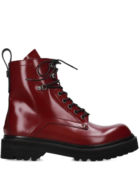 Premiata lace-up zip boots Red M7112ASCOTWINEDOVE