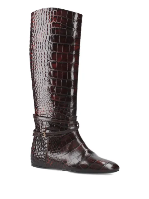 Premiata croc-embossed buckle boots Brown M7215BOSMOROMARILINCIOCONINA