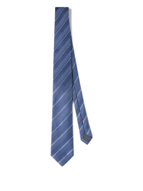 Brunello Cucinelli striped silk tie Blue MR8450018C004