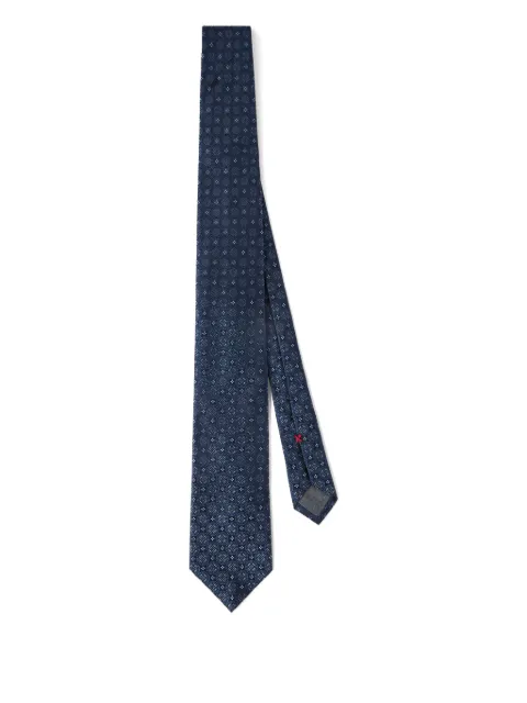 Brunello Cucinelli geometric-patterned silk tie Blue MR8360018C004