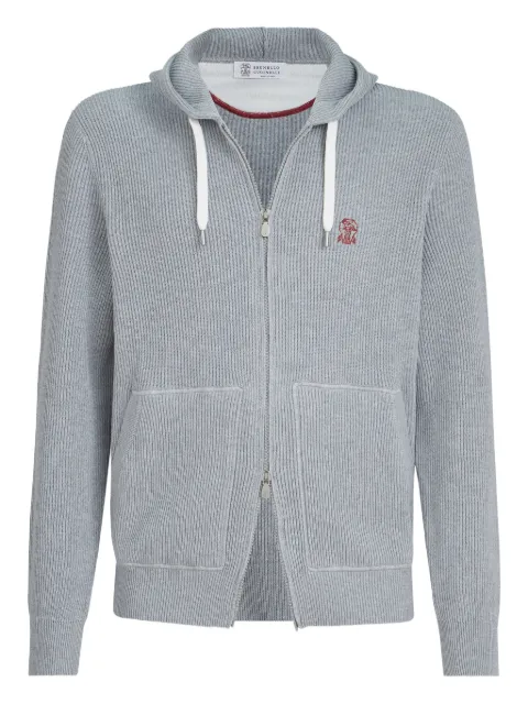 Brunello Cucinelli cotton zip-up hoodie Grey M29200416GC073