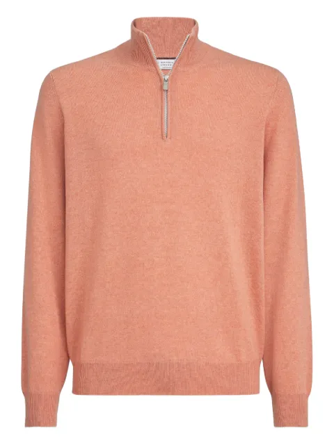 Brunello Cucinelli half-zip cashmere sweater Orange M2200124CBI26