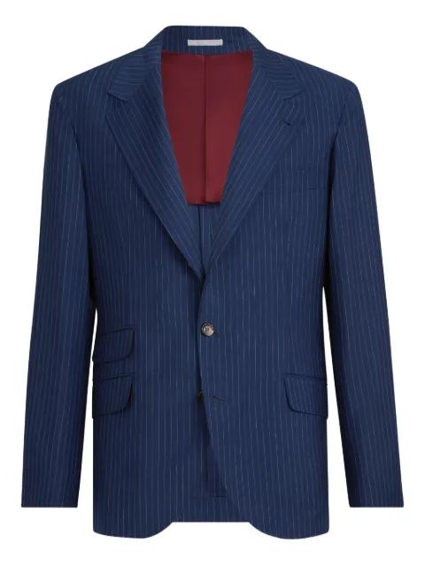 Brunello Cucinelli pinstripe Cavallo blazer Blue MZ4097BWDC023