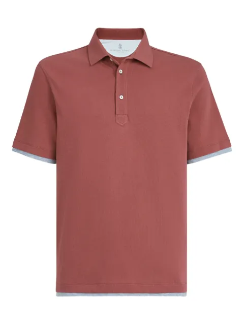 Brunello Cucinelli short-sleeve polo shirt Red ME8543966CMZ07