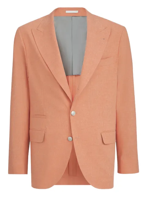 Brunello Cucinelli peaked-lapels blazer Orange MR4997BFD8C6883