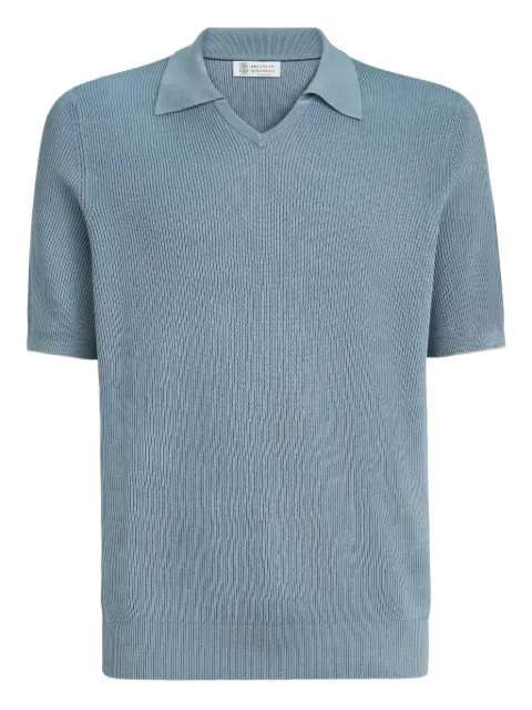 Brunello Cucinelli V-neck short-sleeve T-shirt Blue M29400015CMM56