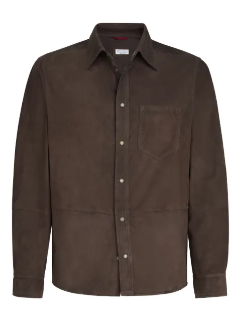 Brunello Cucinelli suede shirt jacket Brown MPCFN2039C8552