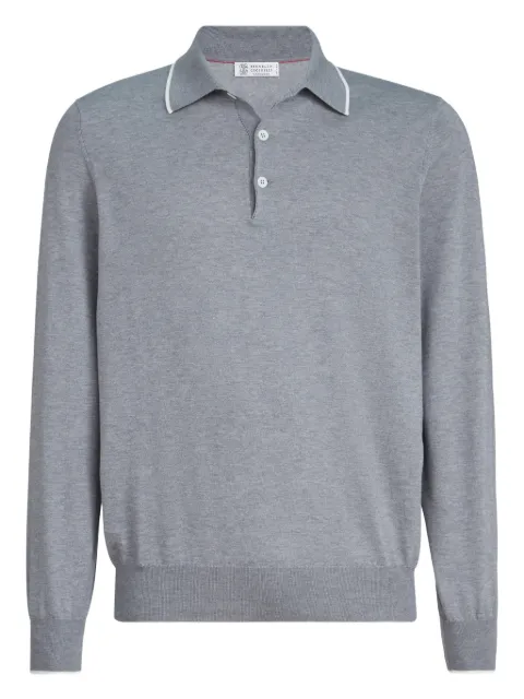 Brunello Cucinelli long-sleeve button-fastening polo shirt Grey MIS806005CW300