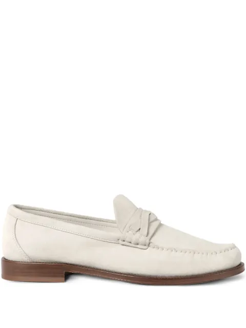 Brunello Cucinelli strap-detail suede loafers Neutrals MZUSOLF747C4269