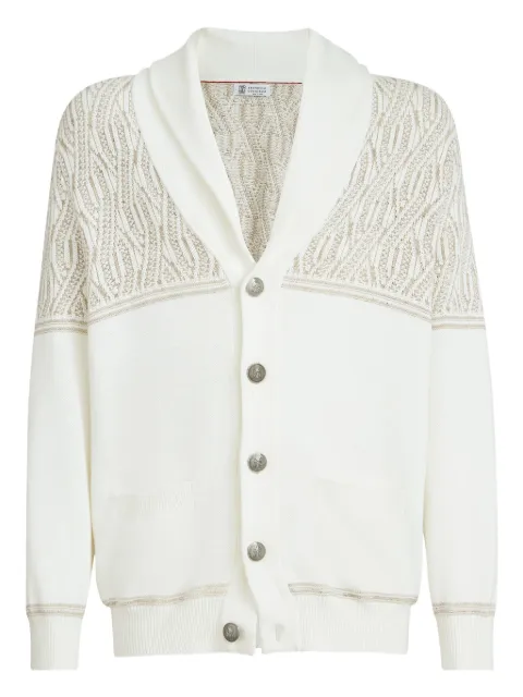 Brunello Cucinelli cotton jacquard cardigan White M28709406CPK51