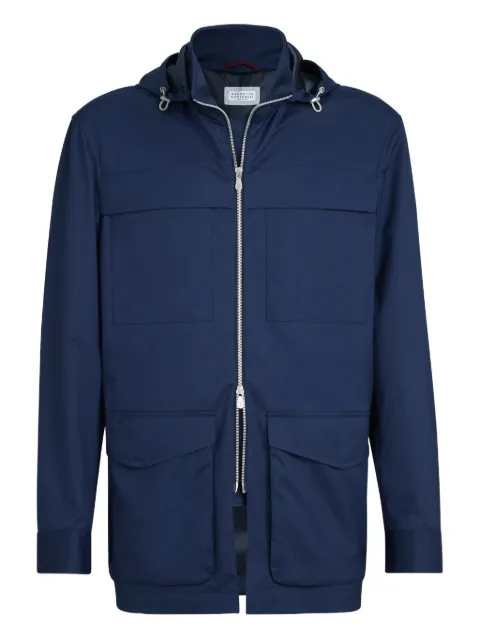 Brunello Cucinelli detachable-hood safari jacket Blue MM4346572CTG19