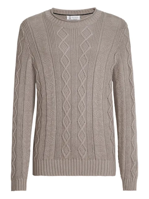 Brunello Cucinelli fisherman's cable-knit sweater Neutrals M28505900C7946