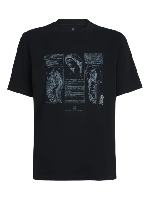 Brunello Cucinelli printed crew-neck T-shirt Black M0B138517CKP88
