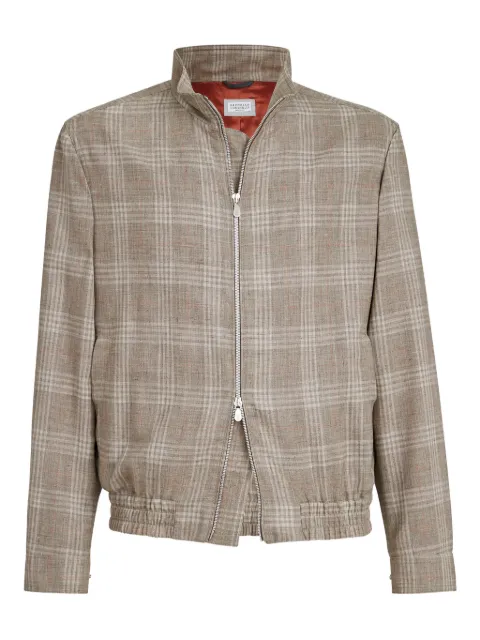 Brunello Cucinelli tartan outwear jacket Neutrals MZ4306580C1025