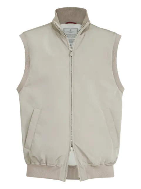 Brunello Cucinelli bonded nylon padded gilet Neutrals MM4796584CJM82
