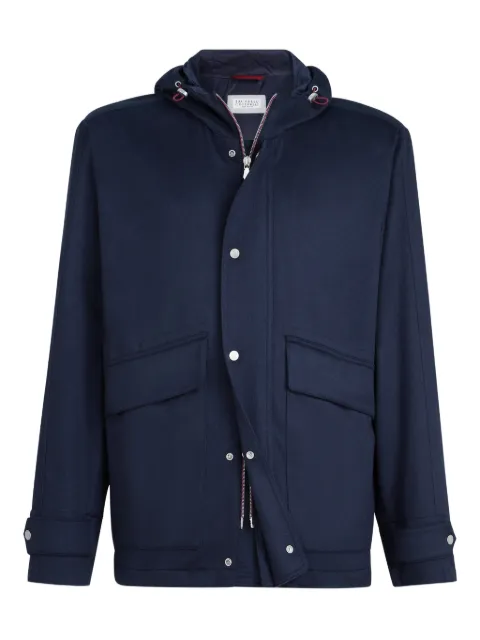 Brunello Cucinelli cashmere hooded jacket Blue MV4216568CU926