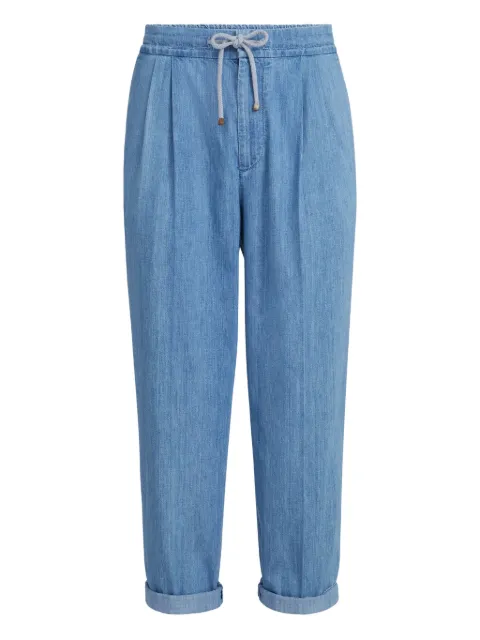 Brunello Cucinelli drawstring-waist pleated jeans Blue MH263E1710C1476