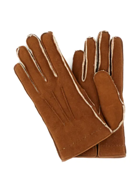 Mario Portolano topstitch detail gloves Brown 101B5