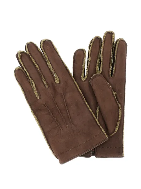 Mario Portolano trim detail gloves Brown 101B23