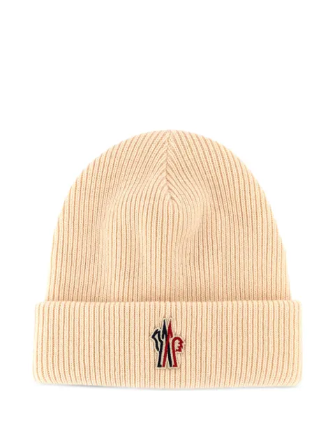 Moncler Grenoble logo-patch beanie hat Neutrals K20983B00007M1115