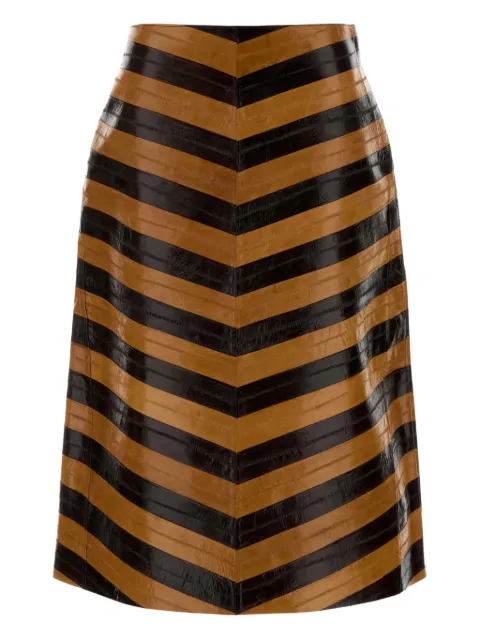 FENDI two-tone leather skirt Brown FPD966AVJ7F1TJK