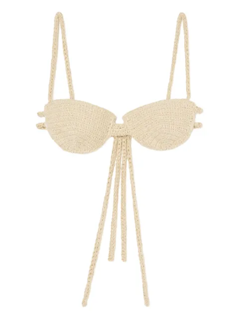 Alanui balconette self-tie bra Neutrals LWHR008R26KNI0010F0F