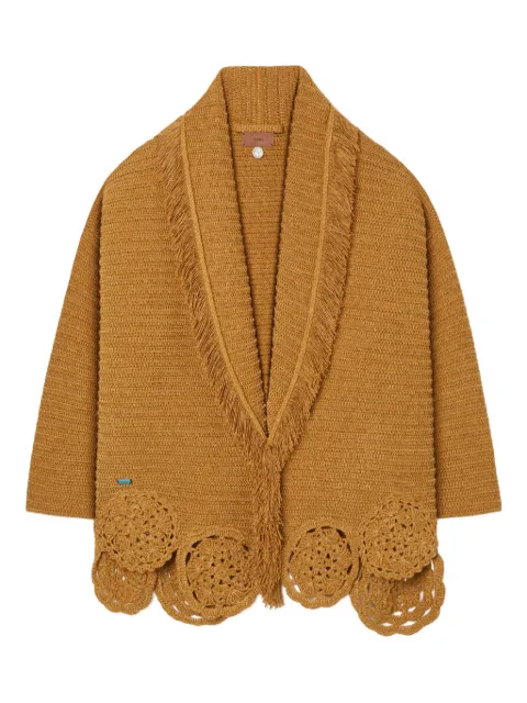 Alanui Island Memories fringed cardi-coat Brown LWHB064R26KNI0117676