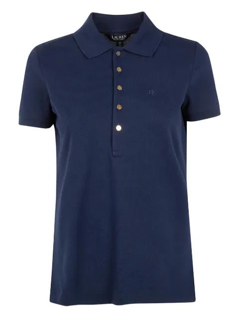 Lauren Ralph Lauren button embroidered polo top Blue 200679219028