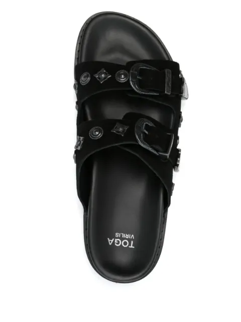 Toga Virilis buckle sandals Black FTVRMJ83009001SUEDE