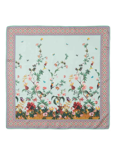 La DoubleJ Zooflora Placée silk scarf Blue SCA0067SIL006ZOF06