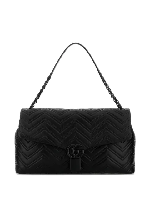 Gucci gg chevron leather shoulder bag Black 850653AAFS1