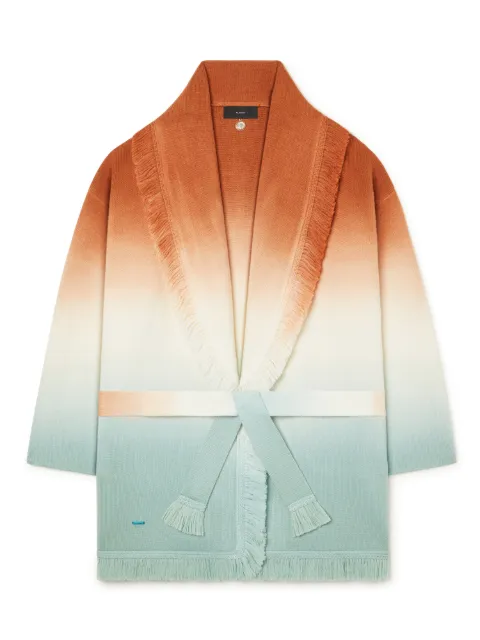 Alanui Shades of Shore fringed cardi-coat Orange LWHB064R26KNI016OF84