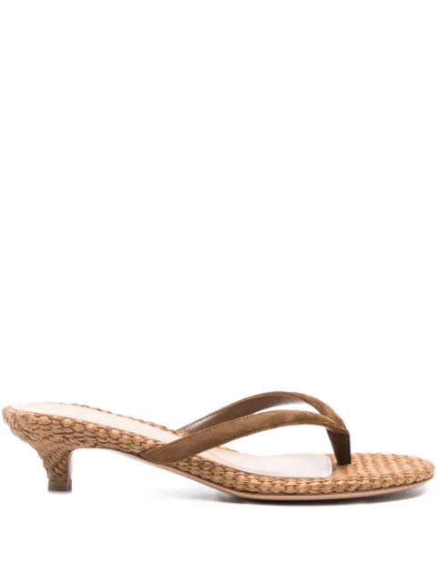 Gianvito Rossi 35mm woven heel sandals Brown G1013535RICCBL
