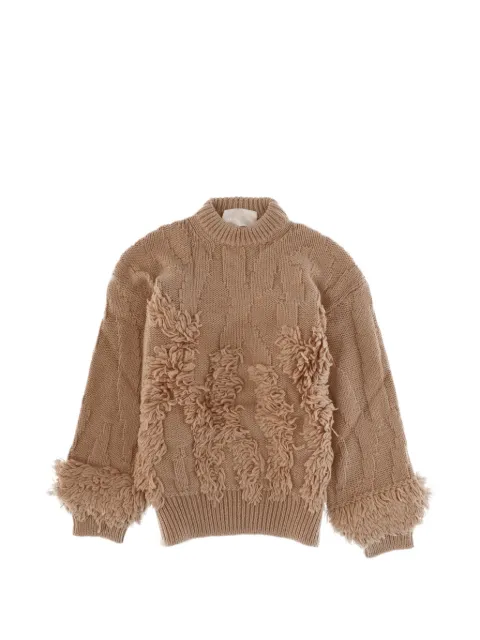 Circus Hotel fringed sweater Neutrals H5WB02E540