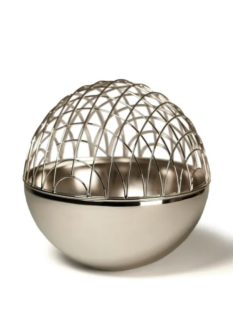 Editions Milano Magellano grid spherical vase (25cm) Silver MA1020
