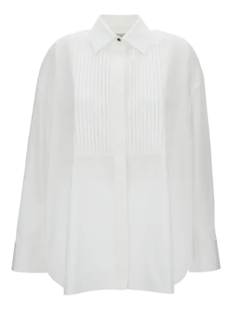 Golden Goose oversized shirt in cotton with pleated detail and jewel buttons White GWP02599P002323
