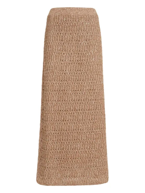 Brunello Cucinelli dazzling-braids maxi skirt Neutrals MCO564789C8585