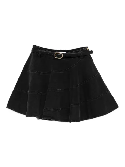Self-Portrait belted panelled mini skirt Black RS26809SK