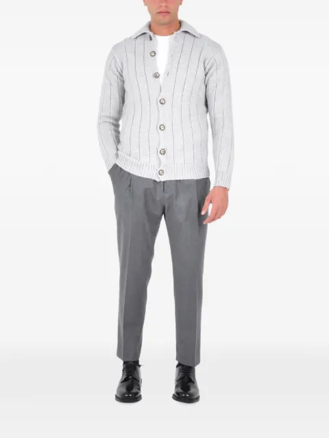 FRANZESE COLLECTION ribbed cardigan Grey MA8343ARGENTO