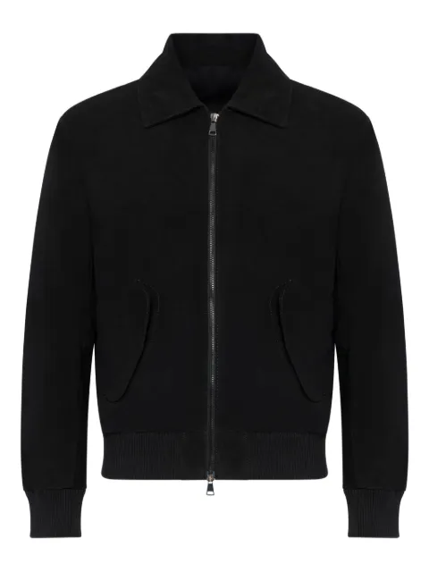 FRANZESE COLLECTION zip leather jacket Black DF900NERO