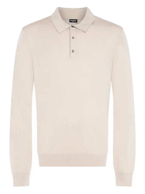 FRANZESE COLLECTION buttoned ribbed polo shirt Neutrals FE68520201