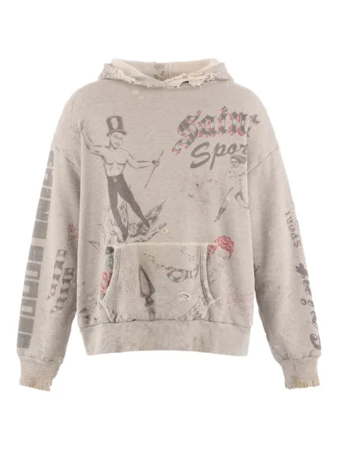 SAINT MXXXXXX Drawings printed hoodie Grey SMHR10000C31