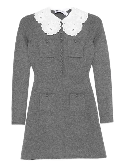 Self-Portrait long-sleeve mini dress Grey RS26160S