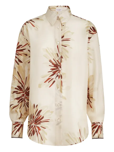 Brunello Cucinelli bloom-print monili-detail shirt Neutrals MQ967RH206C004