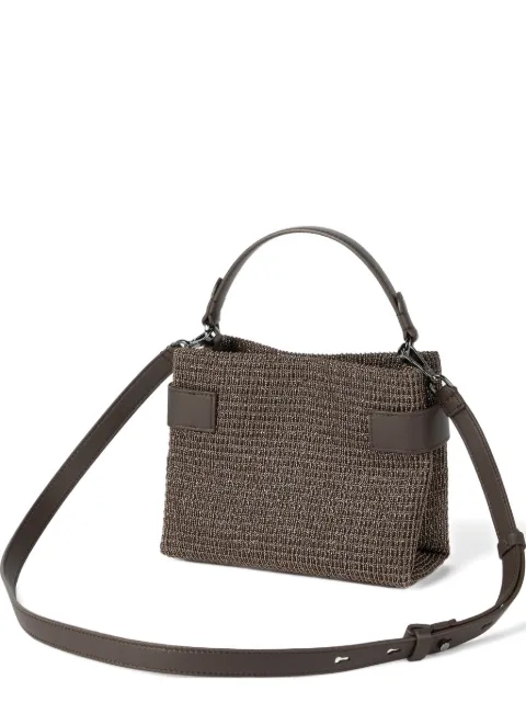 Brunello Cucinelli small Essence net-embroidered tote bag Brown MB3DD2499C170
