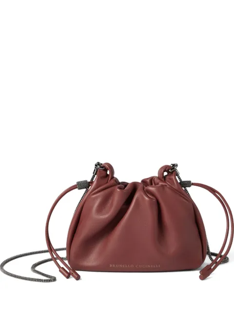 Brunello Cucinelli mini Mellow bucket bag Red MBGPD2667C4182