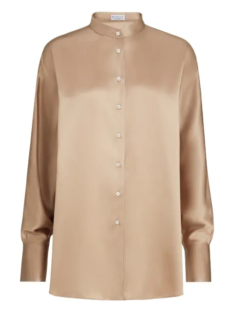 Brunello Cucinelli monili satin shirt Neutrals M0C59MY916C9237